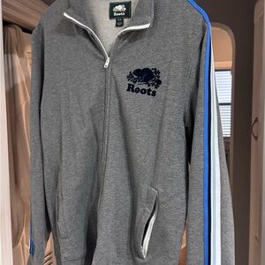 🧥🍁 Stunning Vintage ROOTS Grey Zipper Casual Jacket - Never worn 🍁